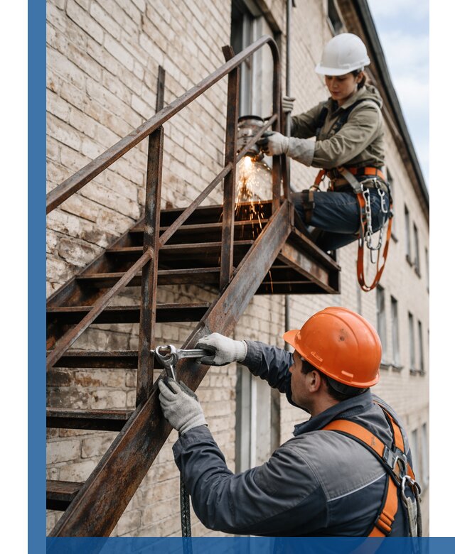 Ремонт и восстановление пожарных лестниц с выездом в Петрозаводске