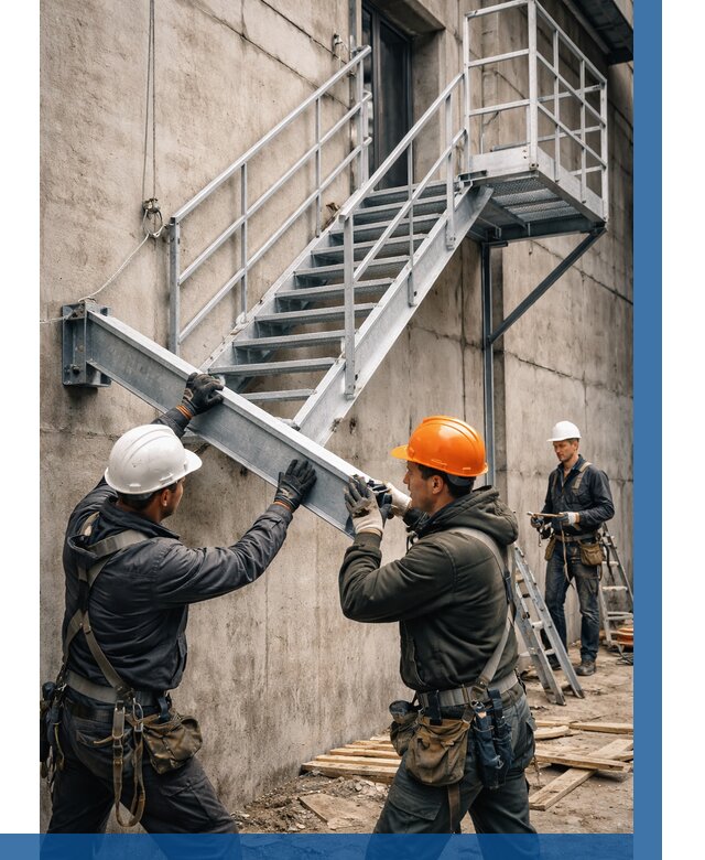 Монтаж металлических лестниц в Петрозаводске от 15225 р. | ВЫСОТНИК-Птр