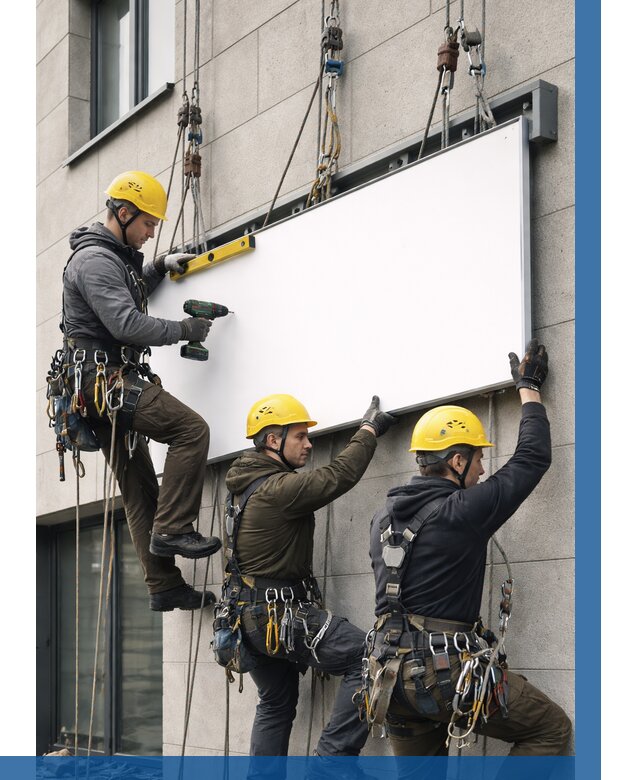 Монтаж рекламной вывески в Петрозаводске от 8120 р. | ВЫСОТНИК-Птр