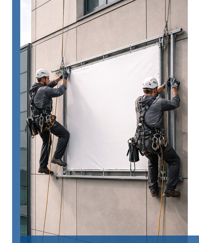 Монтаж наружной рекламной вывески в Петрозаводске под ключ