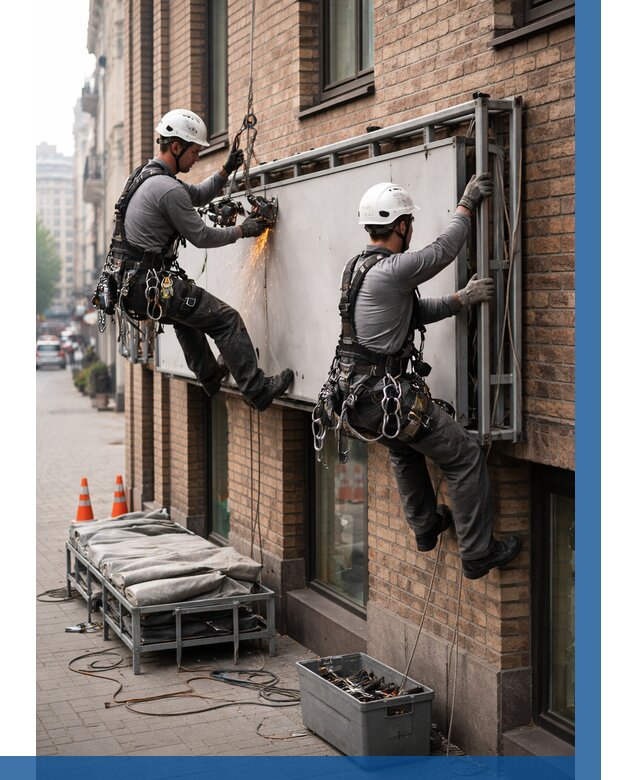 Демонтаж рекламной вывески в Петрозаводске от 6598 р. | ВЫСОТНИК-Птр