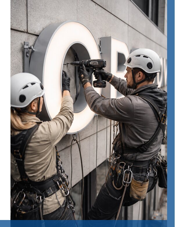 Монтаж световых букв в Петрозаводске от 3045 р. под ключ ВЫСОТНИК-Птр