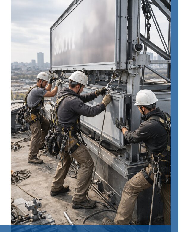 Монтаж крышной рекламной конструкции в Петрозаводске от 60900 р.|ВЫСОТНИК-Птр