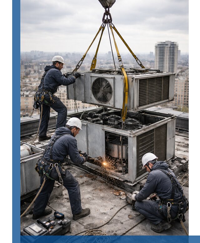 Демонтаж крышной установки в Петрозаводске любой сложности