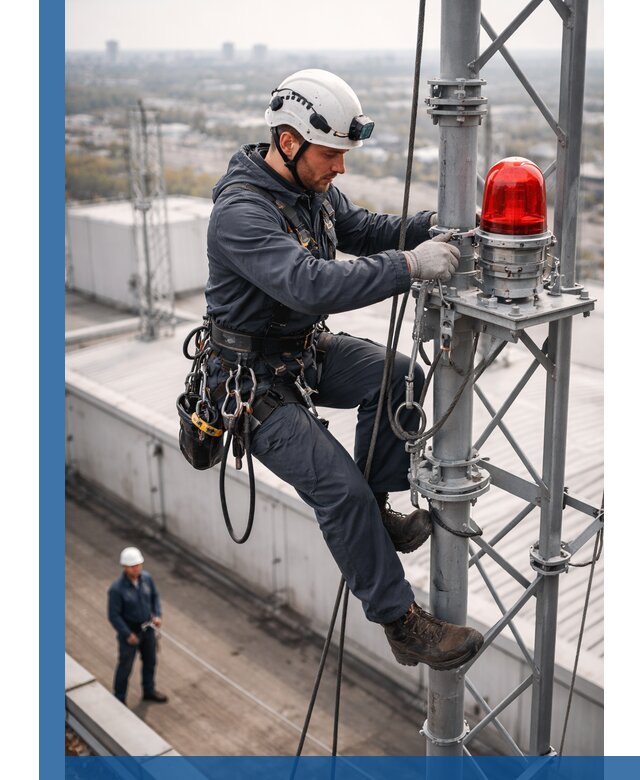 Монтаж заградительных огней и обслуживание объектов в Петрозаводске