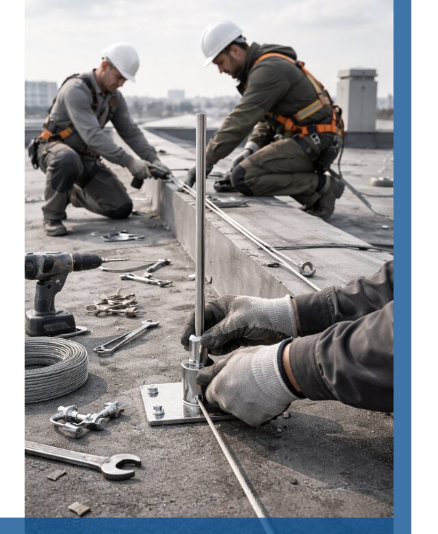 Монтаж молниезащиты на кровле в Петрозаводске цена от 25375 р. | ВЫСОТНИК-Птр