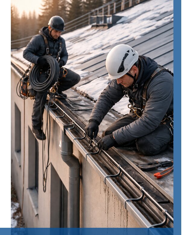Монтаж греющего кабеля на кровле в Петрозаводске от 457 р. | ВЫСОТНИК-Птр