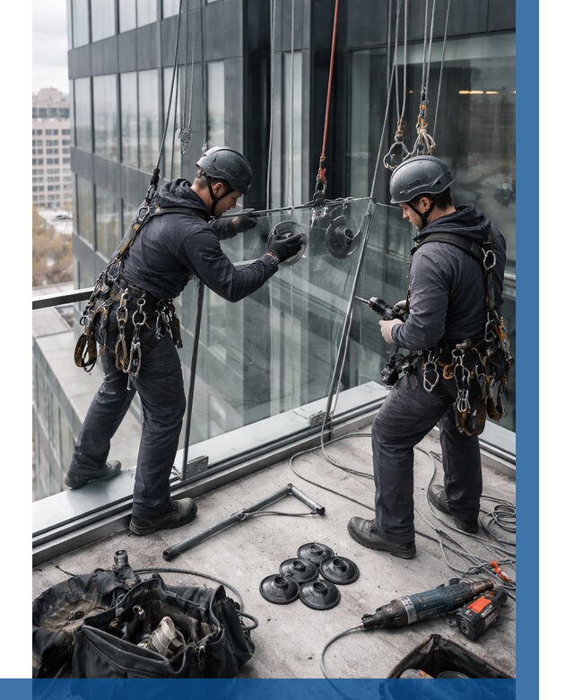 Монтаж стеклянных ограждений в Петрозаводске от 2538 р. | ВЫСОТНИК-Птр