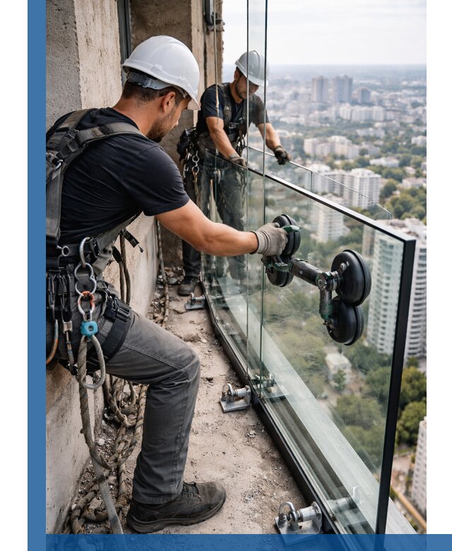 Монтаж стеклянных ограждений под ключ с гарантией в Петрозаводске