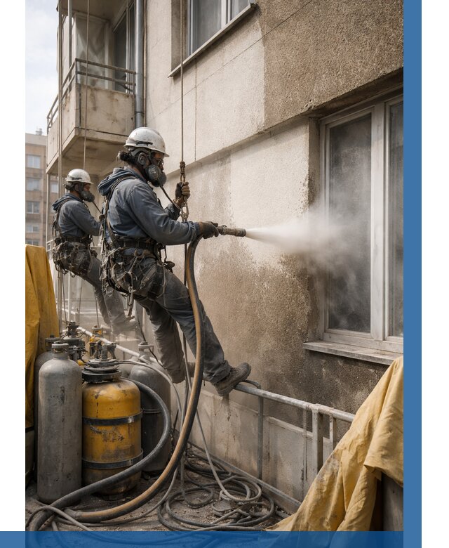 Пескоструйная очистка фасада в Петрозаводске от 660 р. | ВЫСОТНИК-Птр