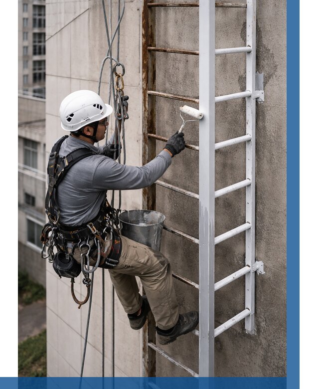 Покраска пожарных лестниц в Петрозаводске от 4568 р. | ВЫСОТНИК-Птр