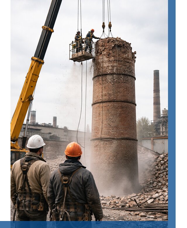 Демонтаж дымовой трубы в Петрозаводске от 91350 р. | ВЫСОТНИК-Птр, смета