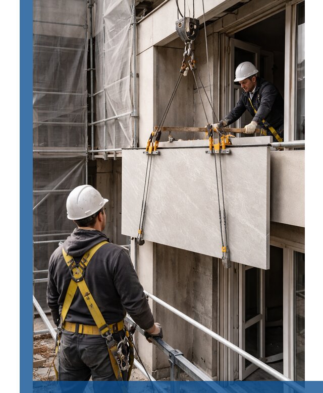 Подъем керамогранита на этаж в Петрозаводске грузчиками и техникой