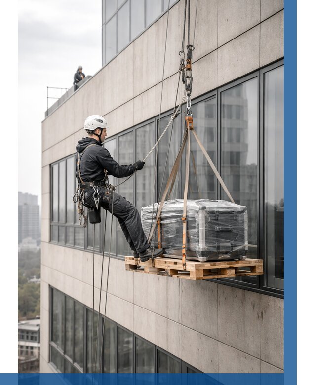 Спуск груза по фасаду в Петрозаводске от 3553 р. | ВЫСОТНИК-Птр