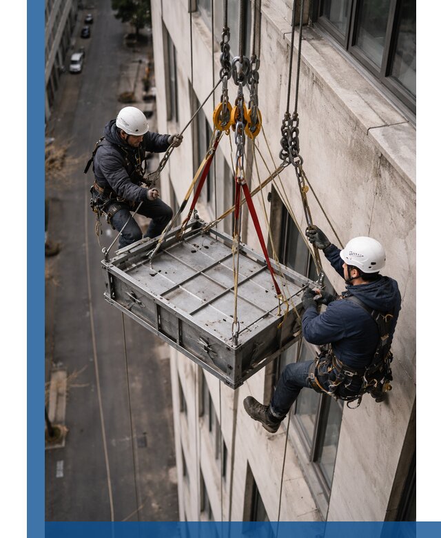 Спуск и подъем грузов по фасаду в Петрозаводске для зданий