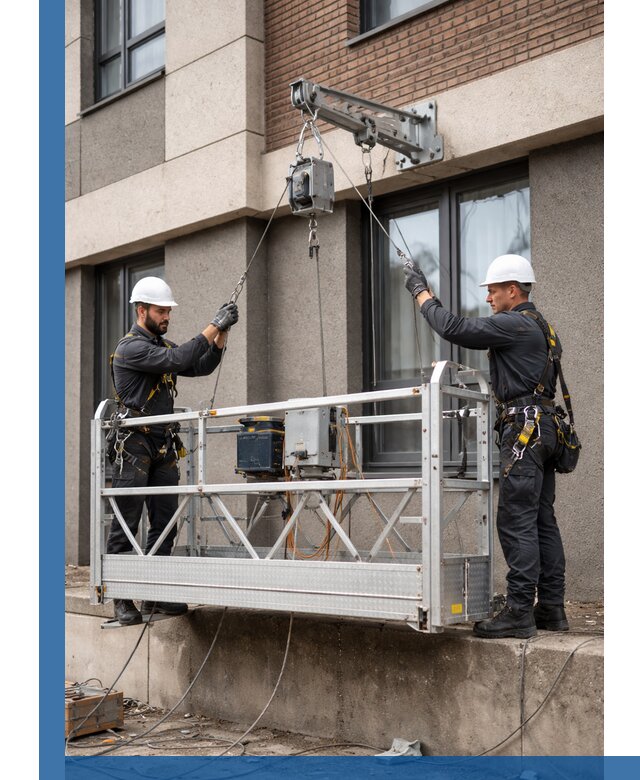 Монтаж и подъем фасадной люльки в Петрозаводске с гарантией безопасности