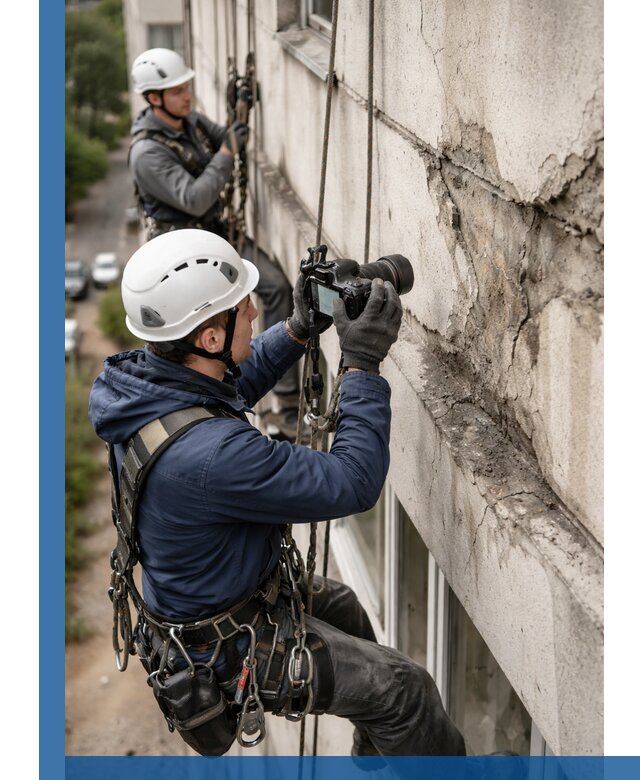 Фотофиксация дефектов фасада с высотной съемкой в Петрозаводске