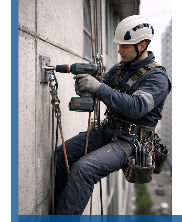 Установка анкерных точек для высотных работ в Петрозаводске