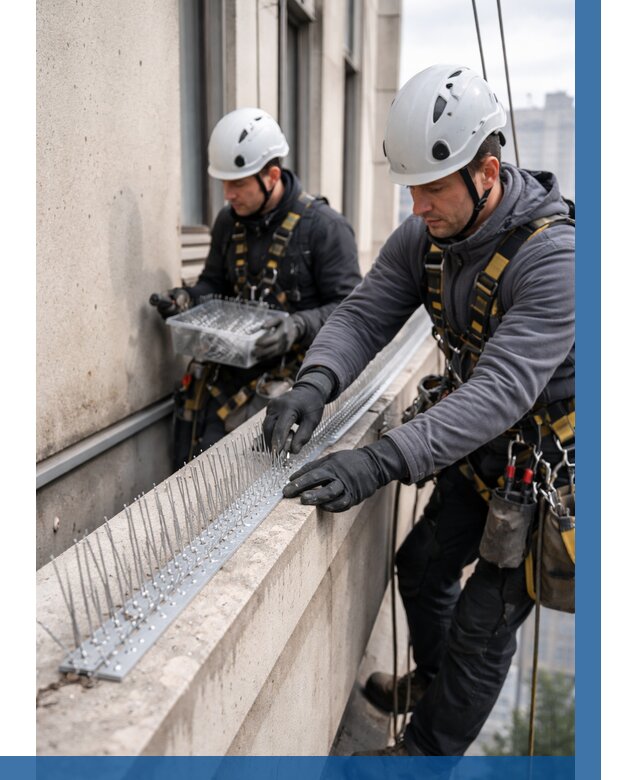 Установка шипов от птиц в Петрозаводске от 863 р. | ВЫСОТНИК-Птр